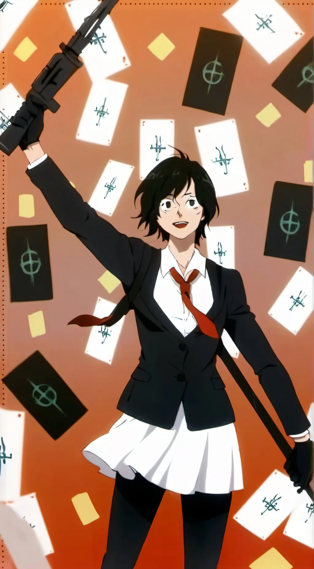 ai character: miss circle background