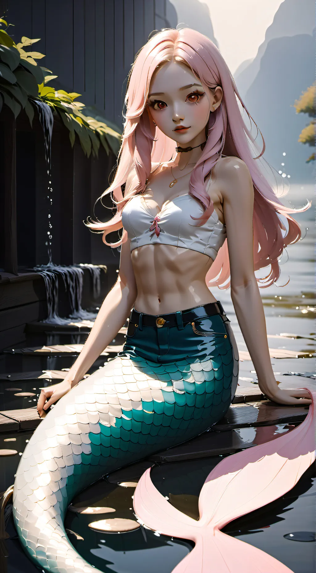 ai character: mermaid background