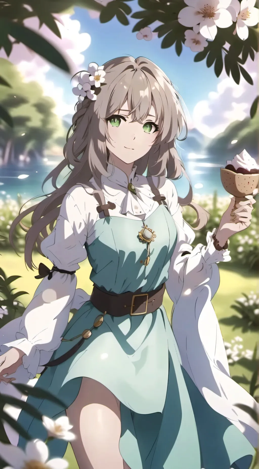 ai character: Violet background