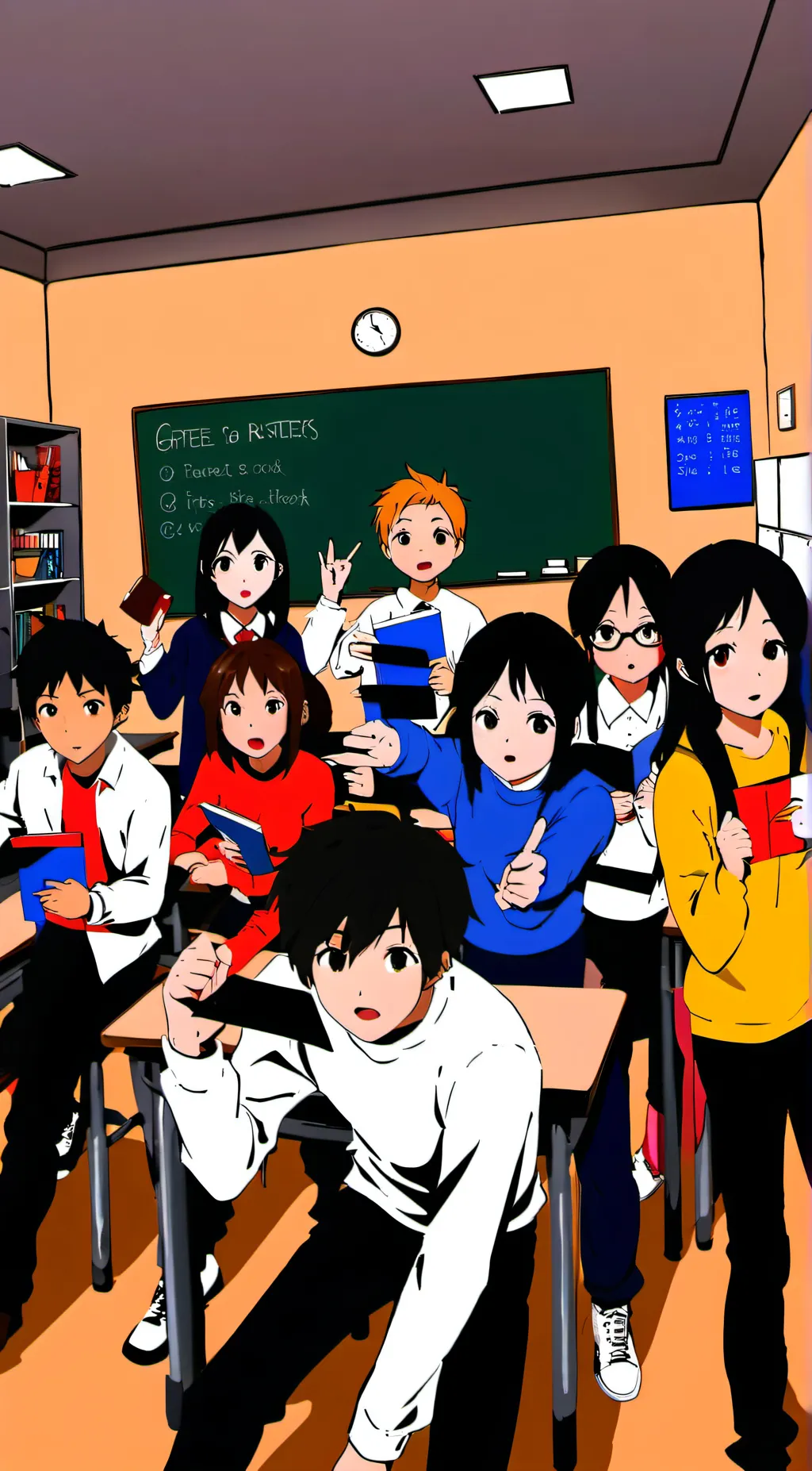 ai character: Class no teacher background