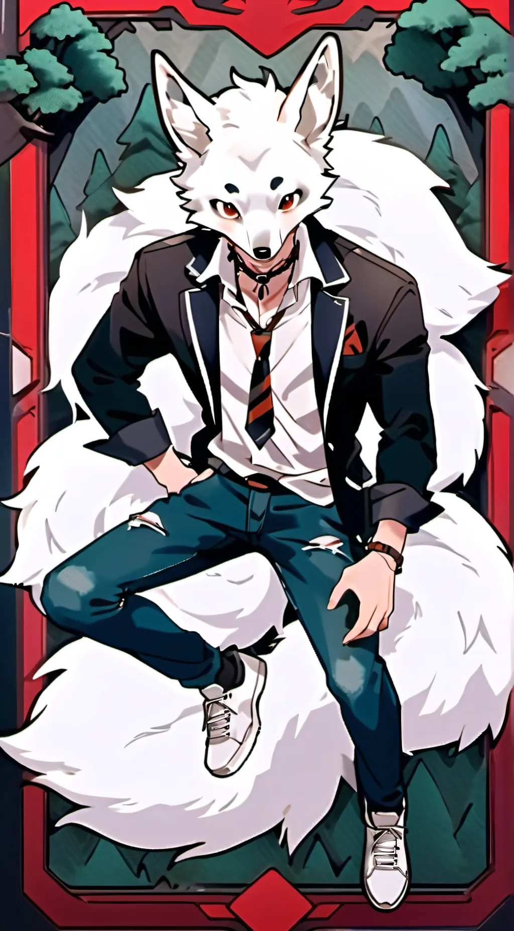 ai character: Leaf 🍃  background