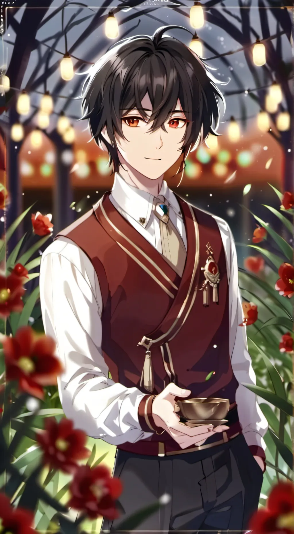 ai character: smiling Critters background