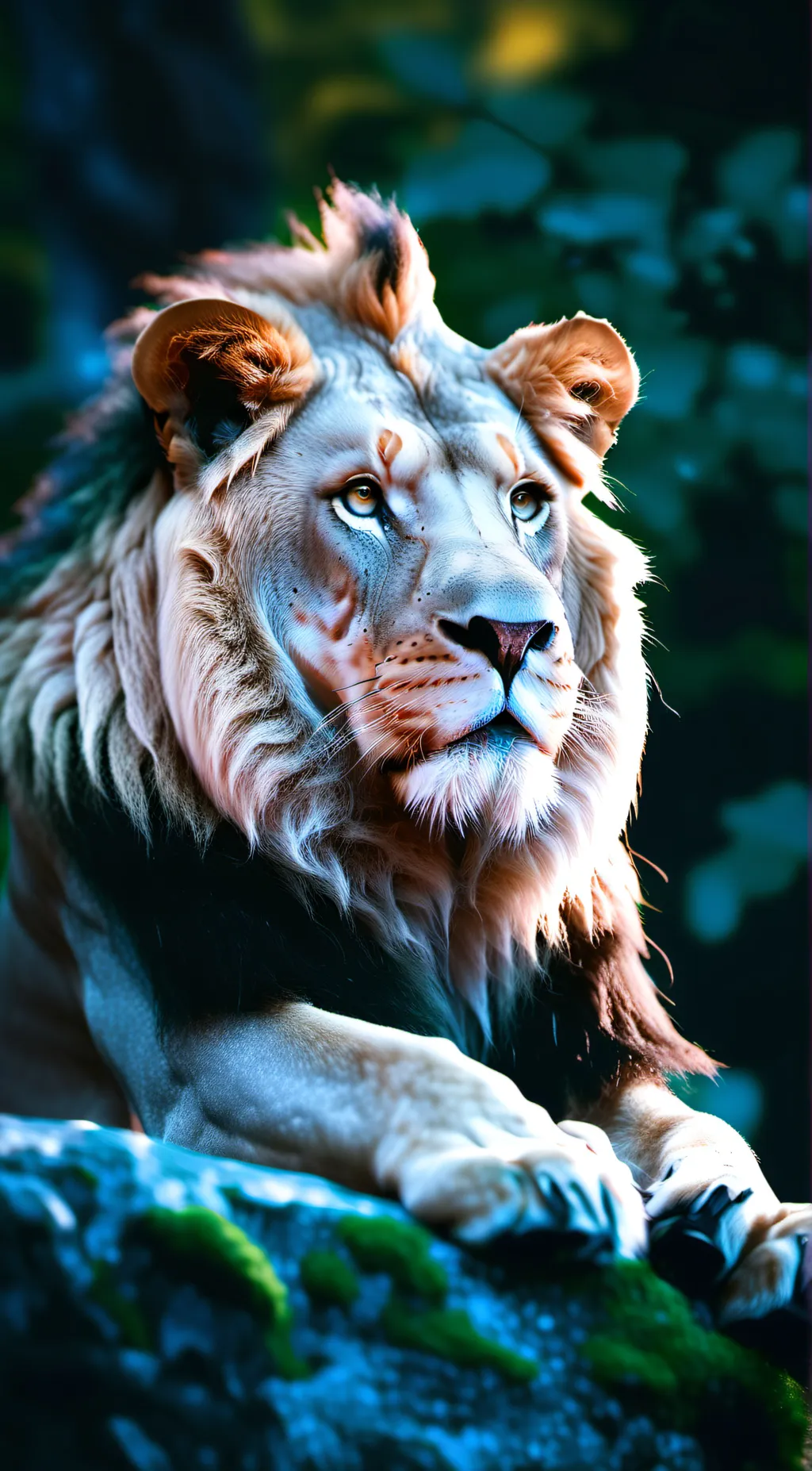 ai character: step lion father background