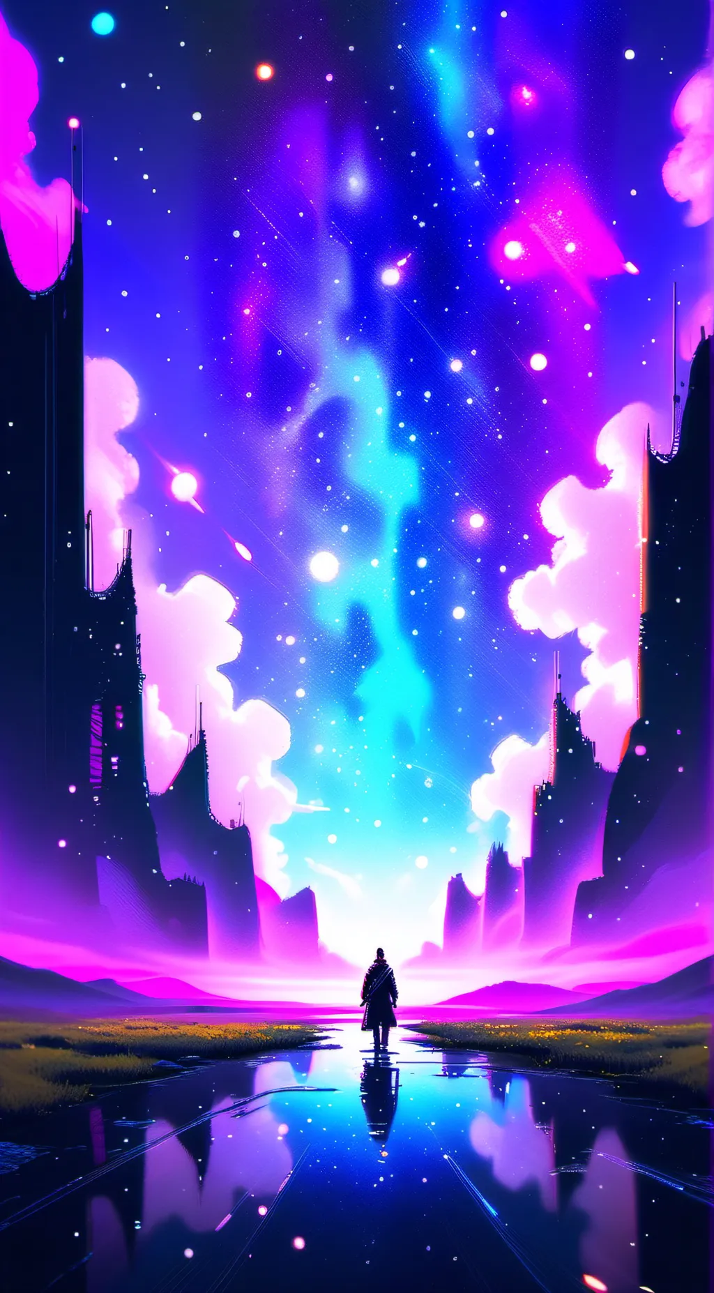 ai character: galaxy  background