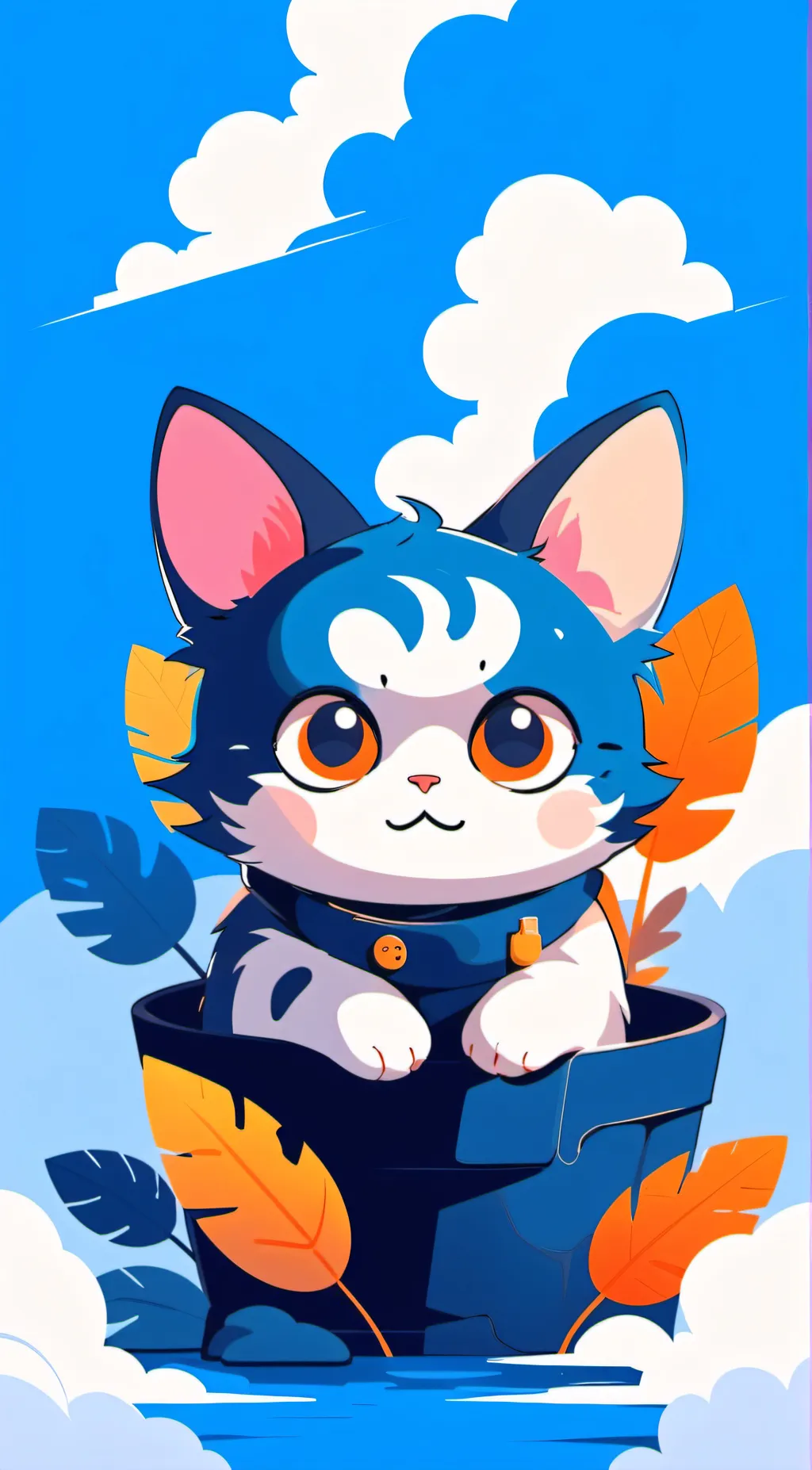 ai character: cloudy background