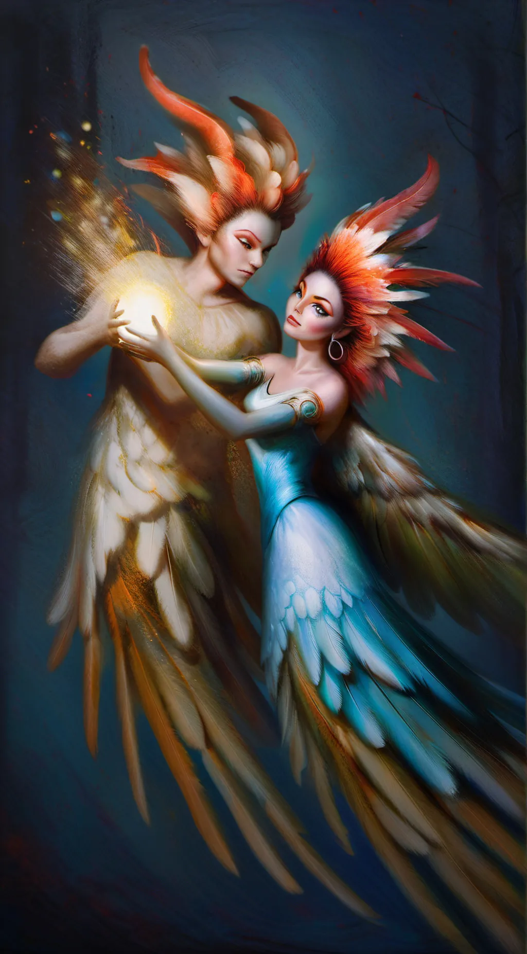 ai character: Ember and Fire background