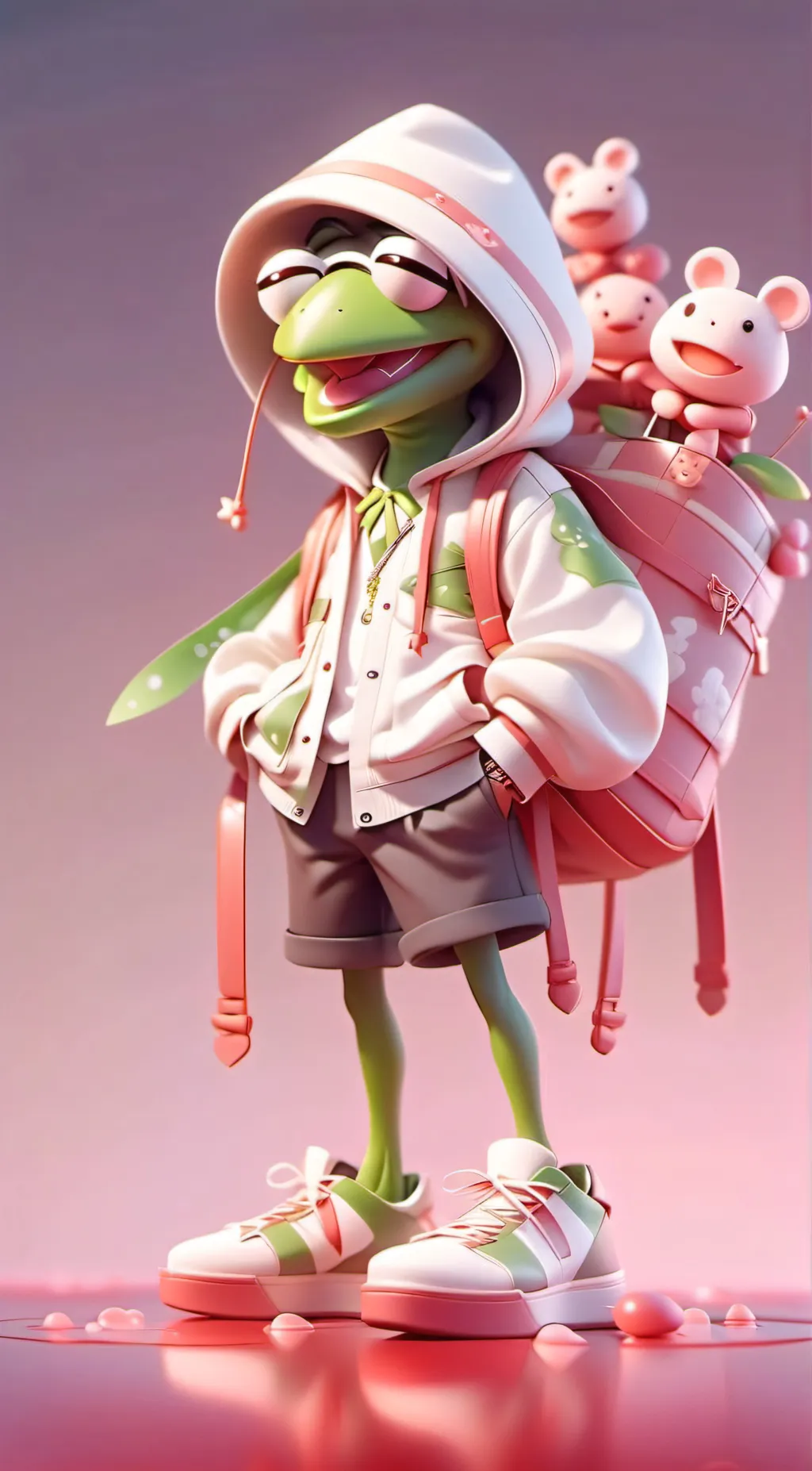 ai character: miss piggy Lee  background