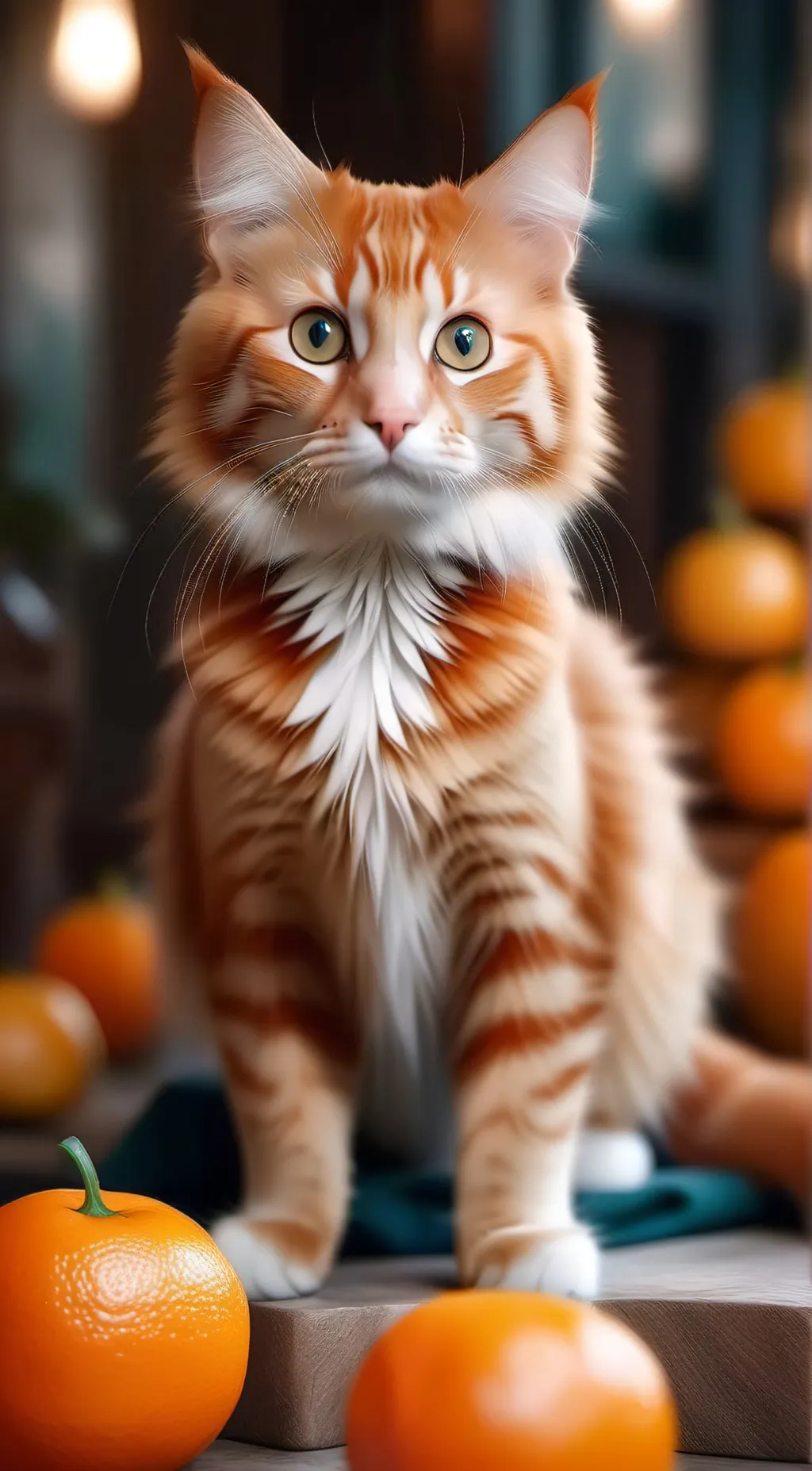 ai character: Orange cat background