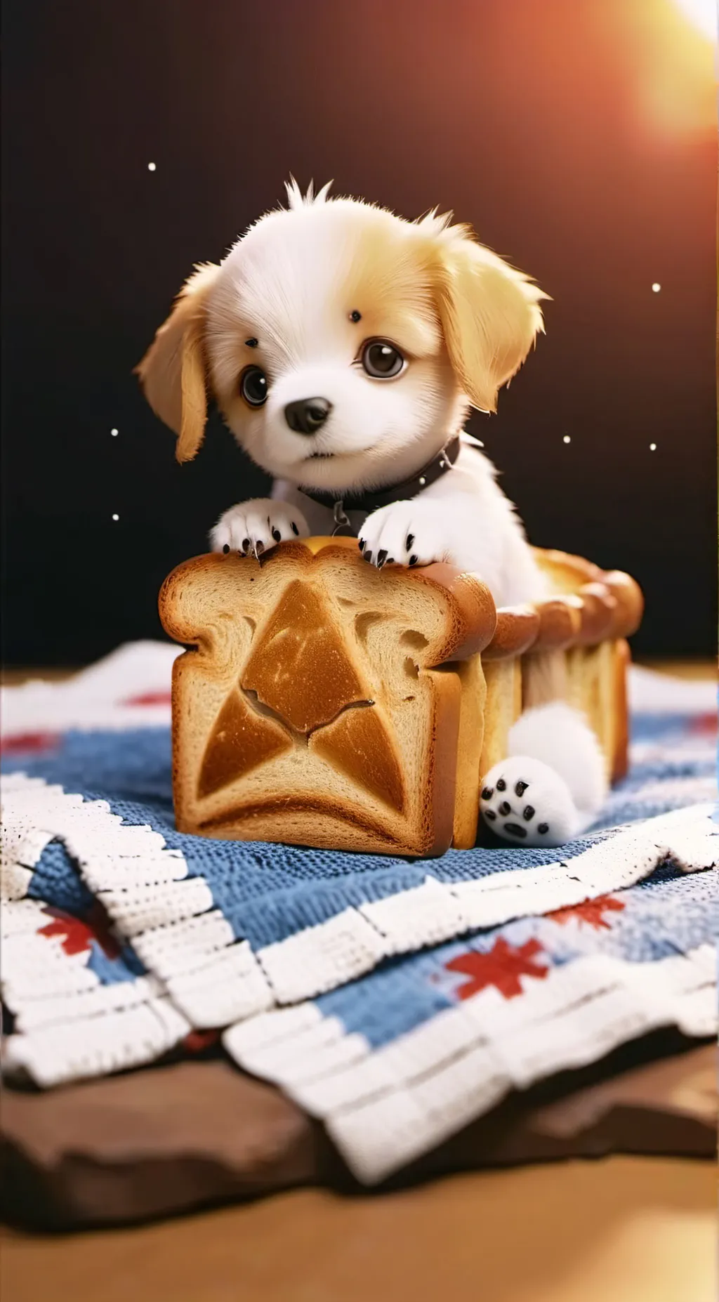 ai character: BreadPuppy  background