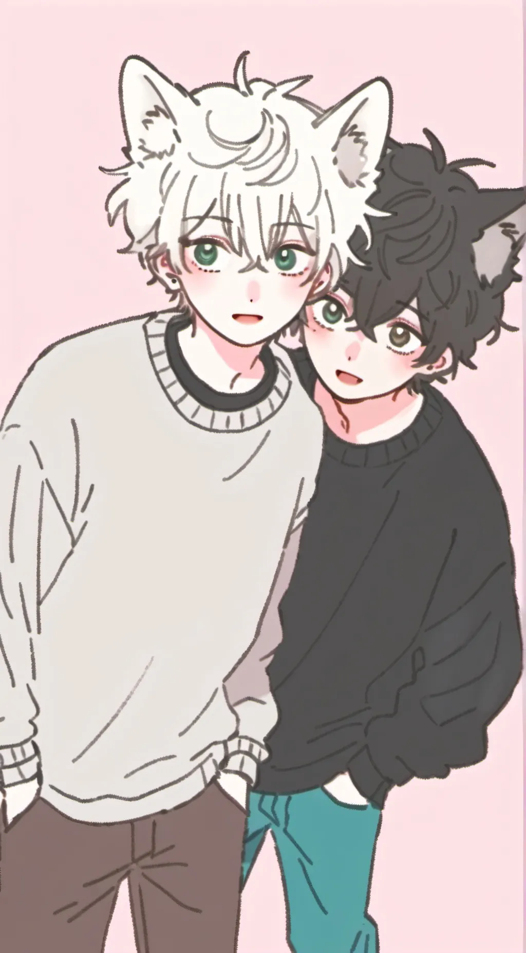 ai character: Oliver🖤 and oscar🤍 background