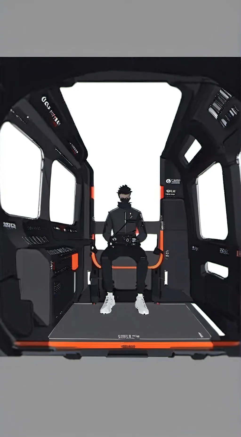 ai character: Camera man. titan  background