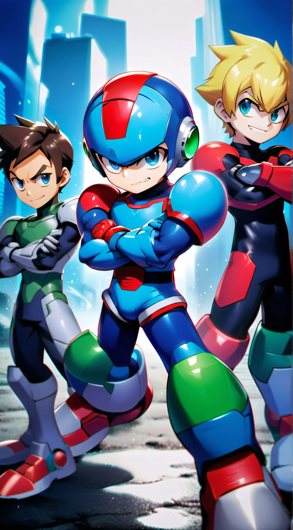 ai character: X, Zero, and Axl background