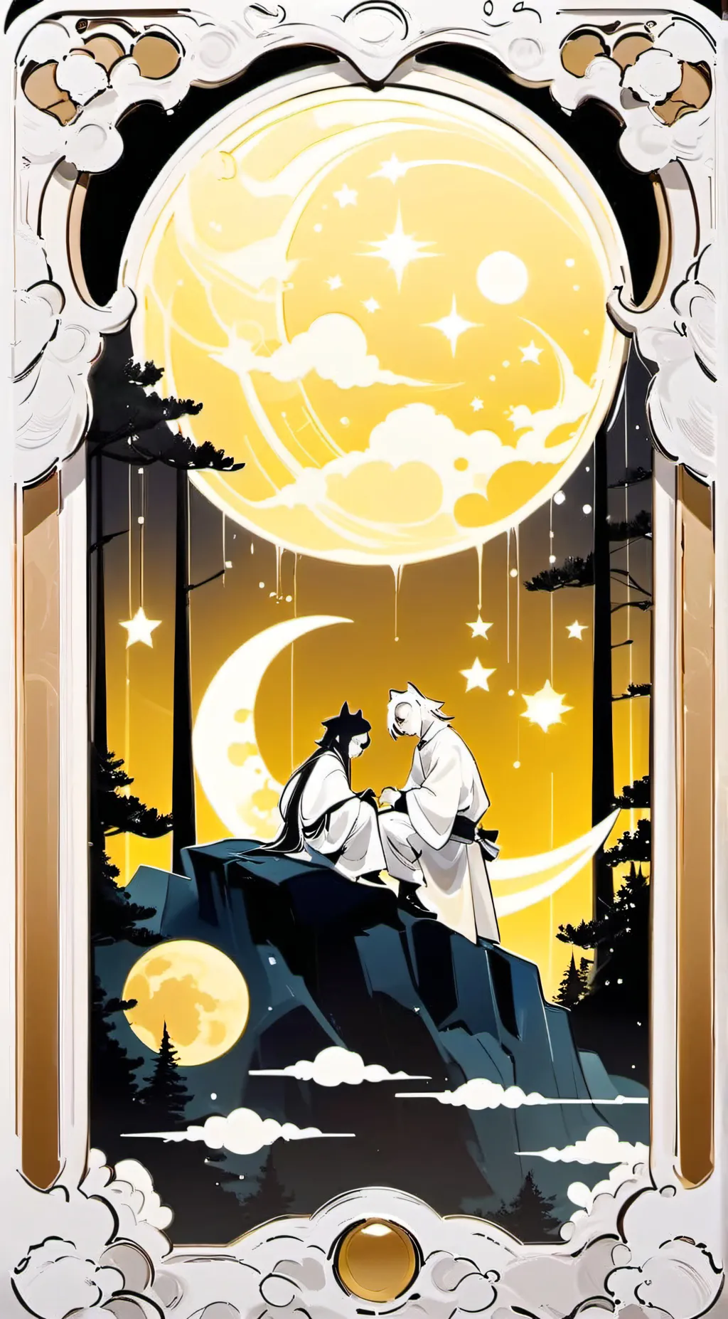 ai character: solarballs moons background