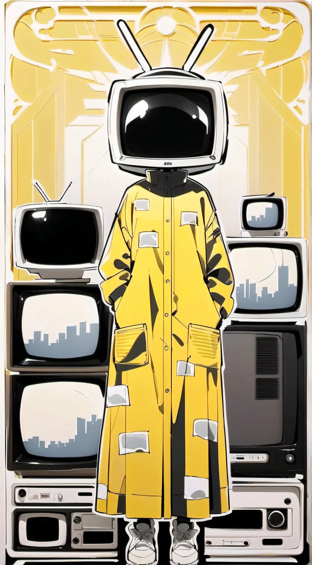 ai character: tv woman background