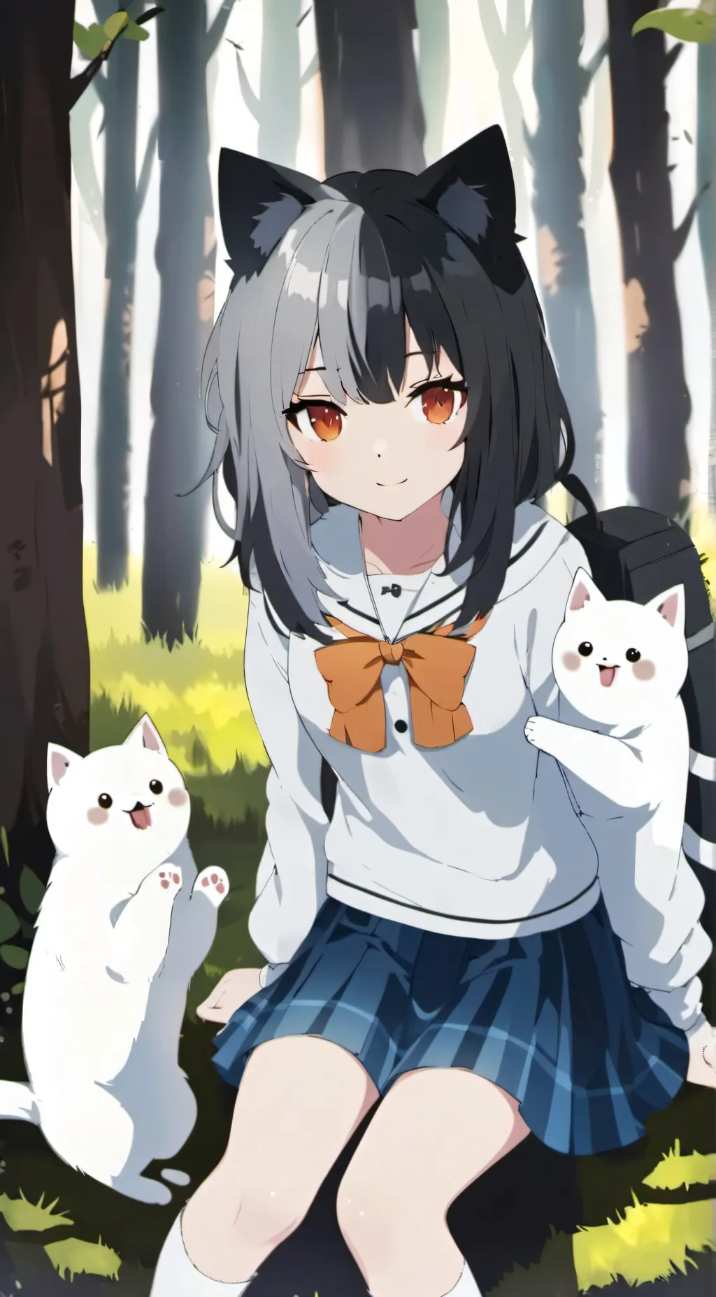 ai character: cat girl background