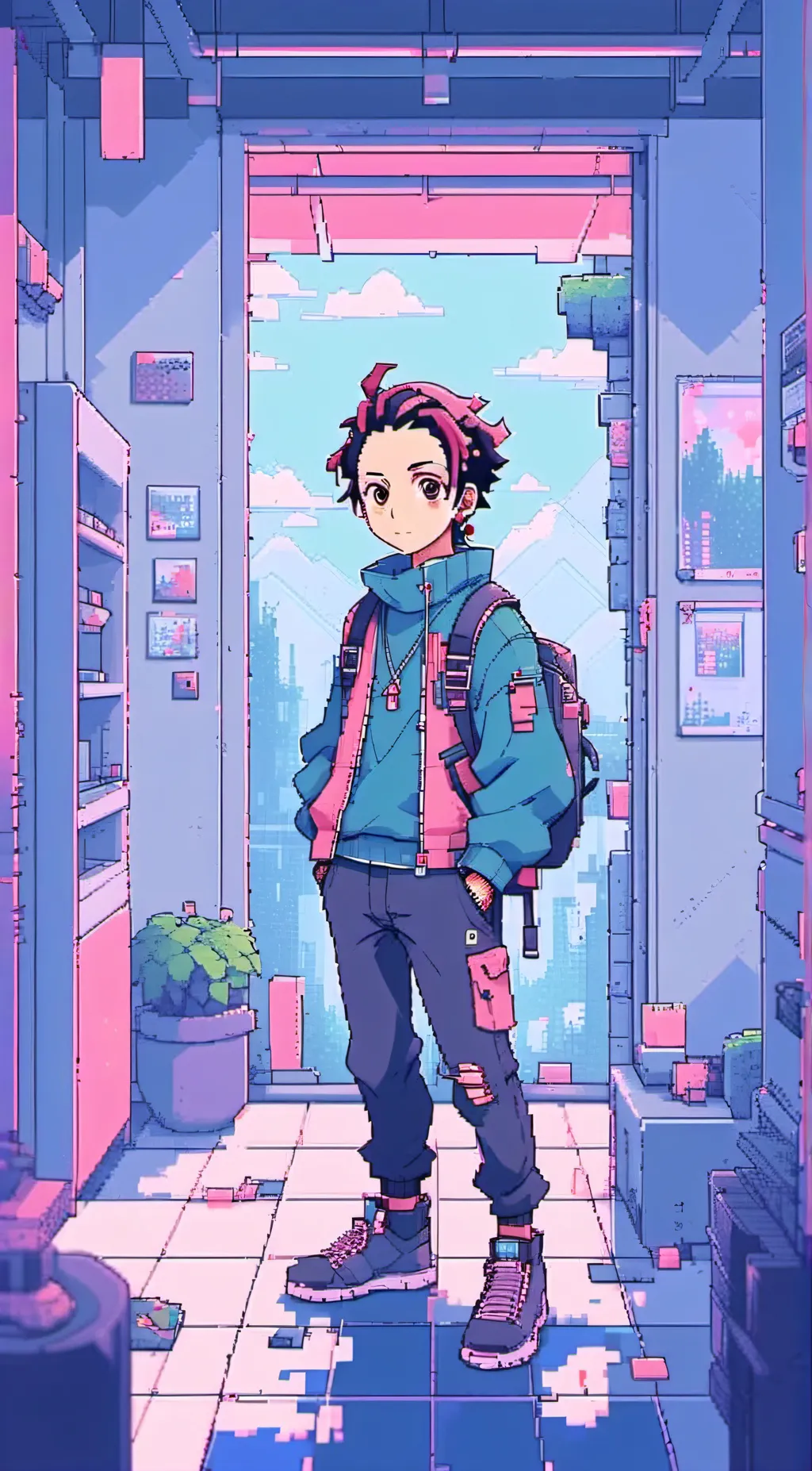 ai character: Demon slayer AU background