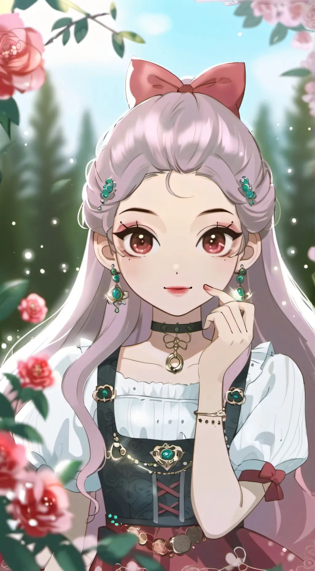 ai character: beautiful girl  background