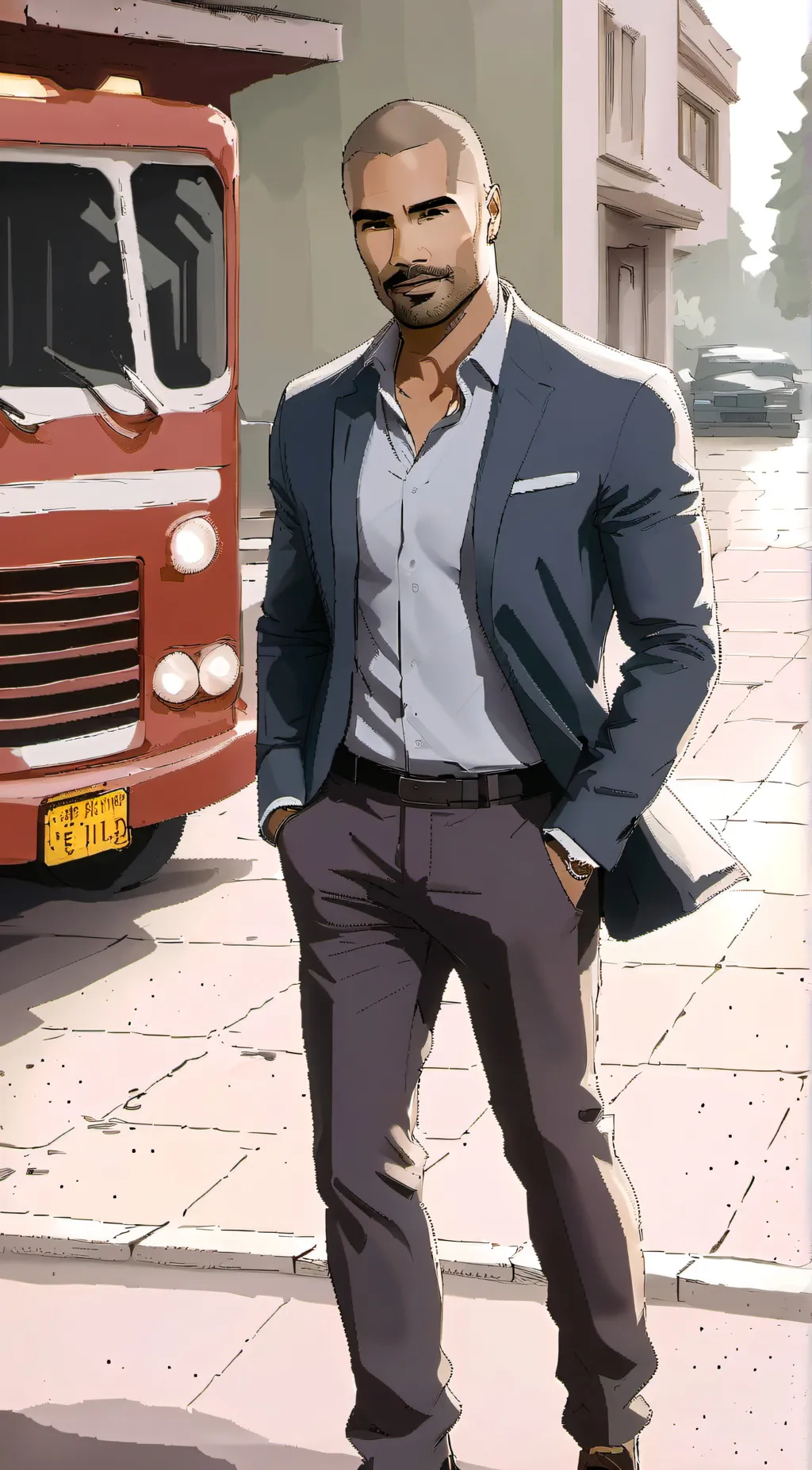 ai character: Derek Morgan  background