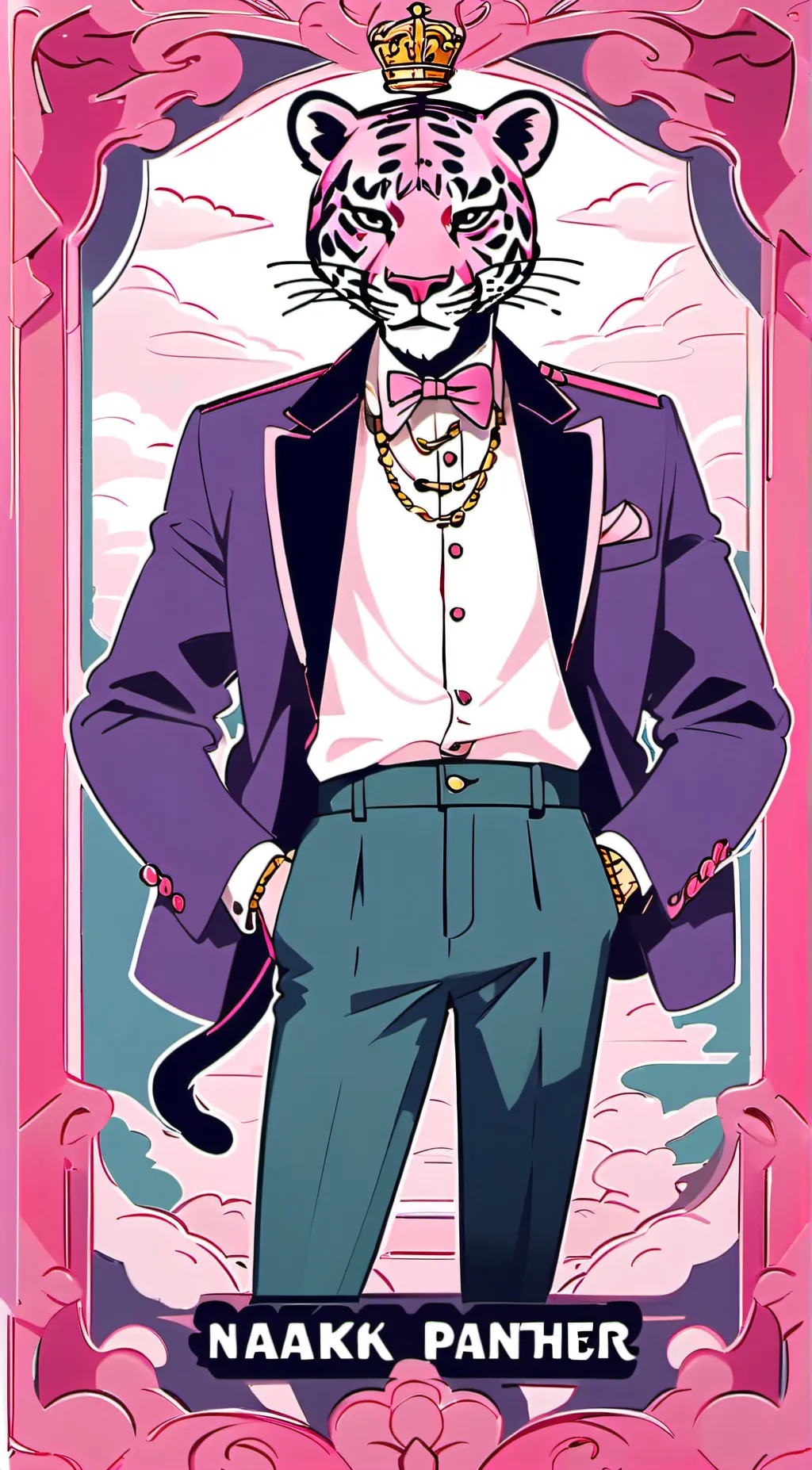 ai character: pink panther background