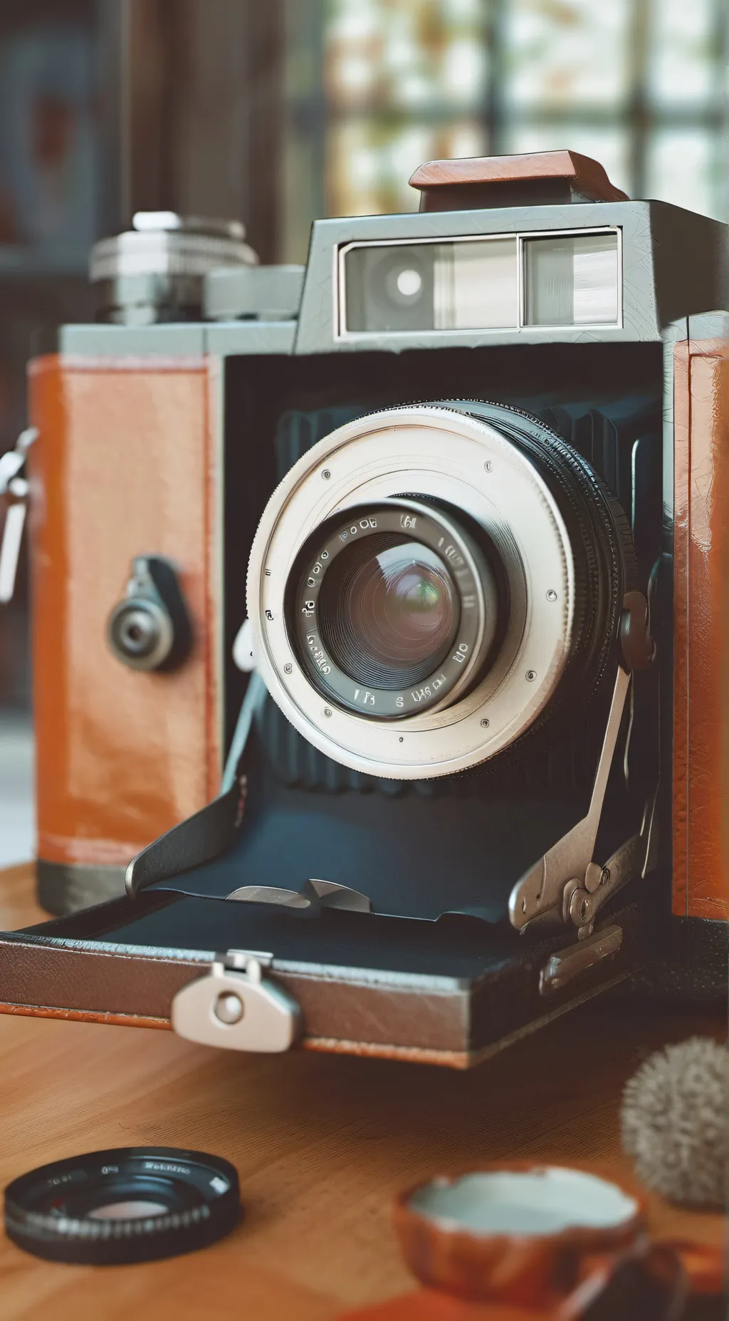 ai character: brown camera  background