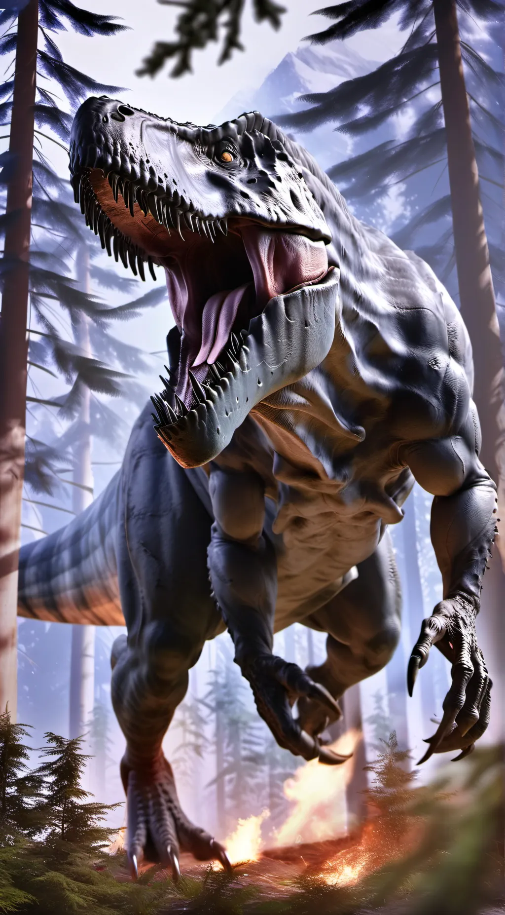 ai character: T-rex family  background