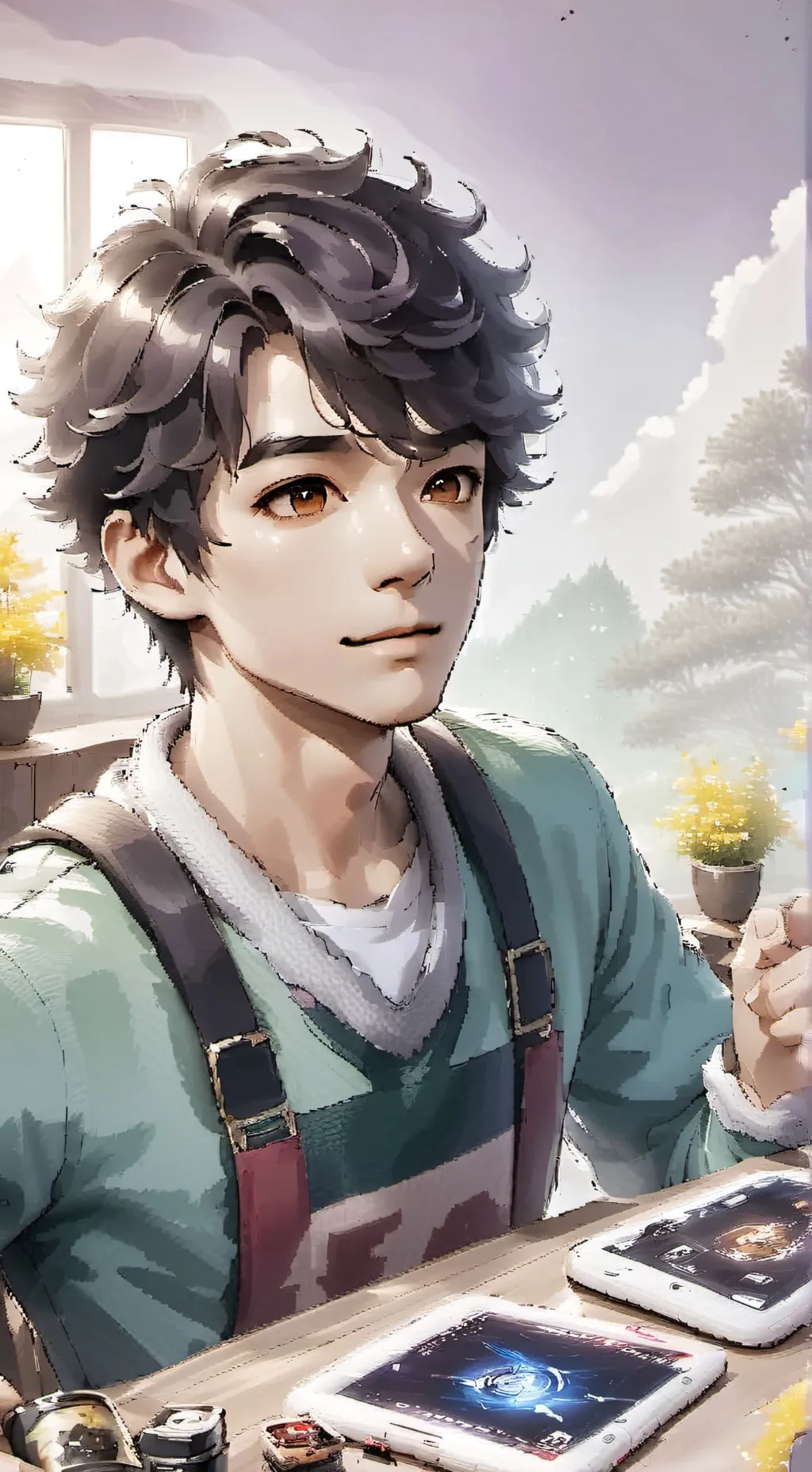 ai character: Aaron from aphmau  background