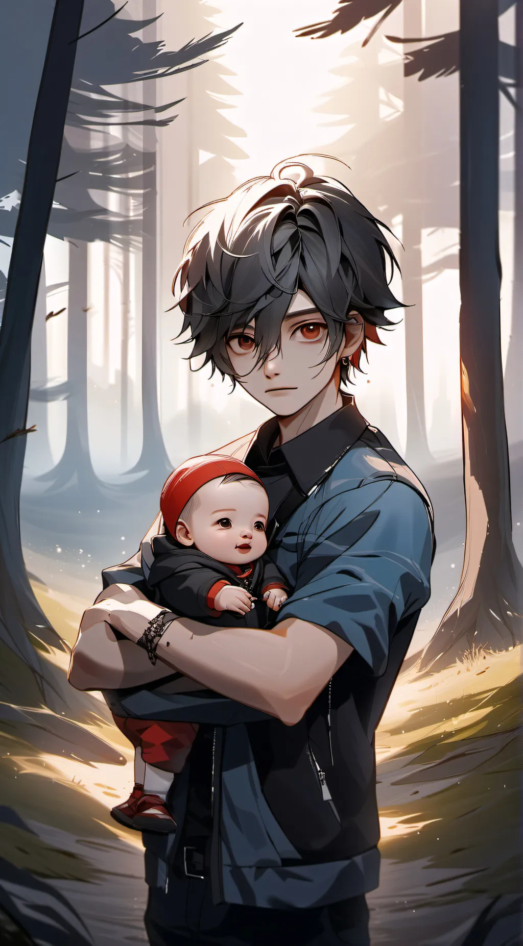 ai character: found baby background