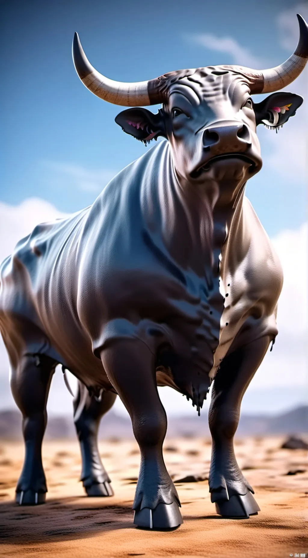 ai character: Smiling bull background