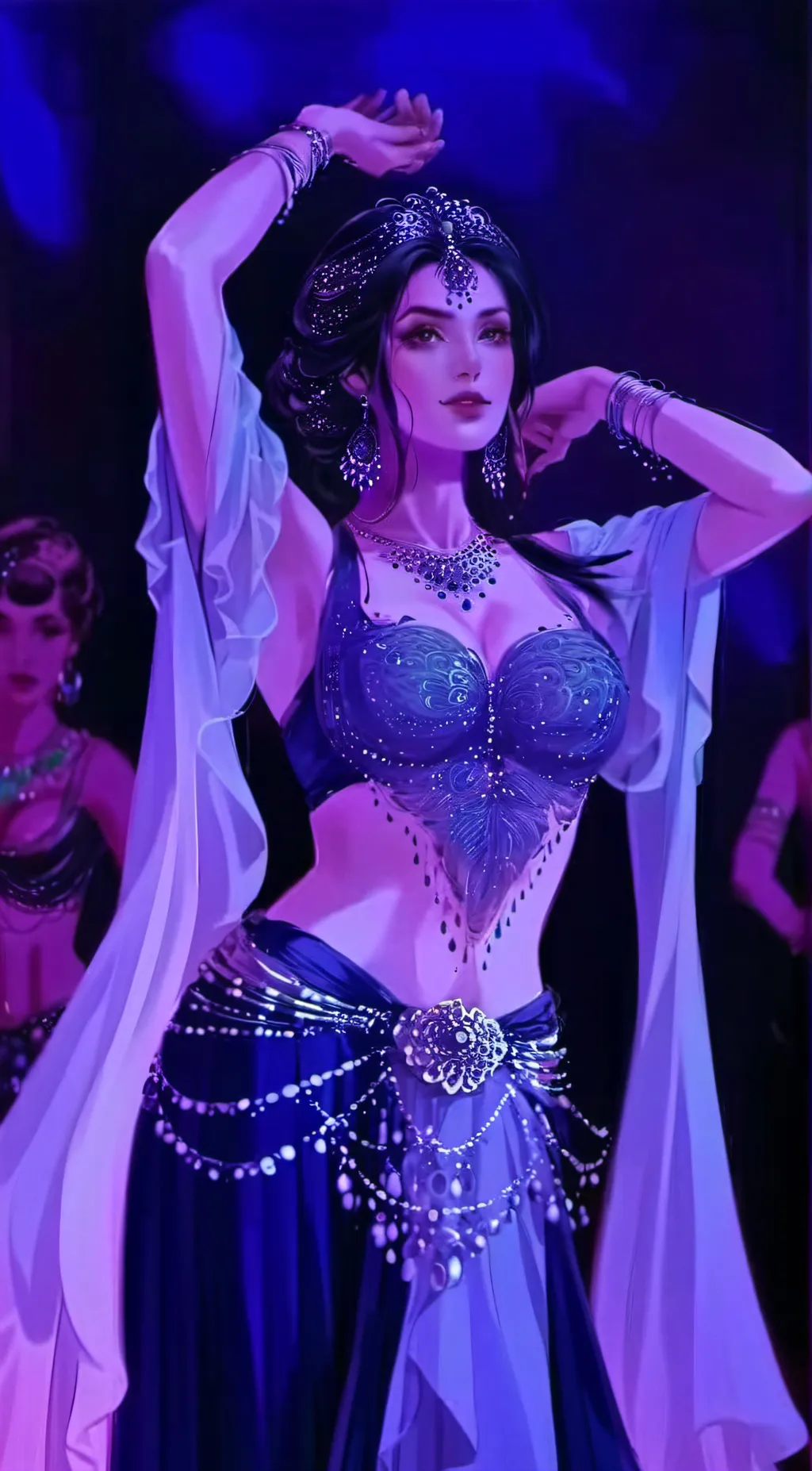 ai character: Belkydancer+proher background