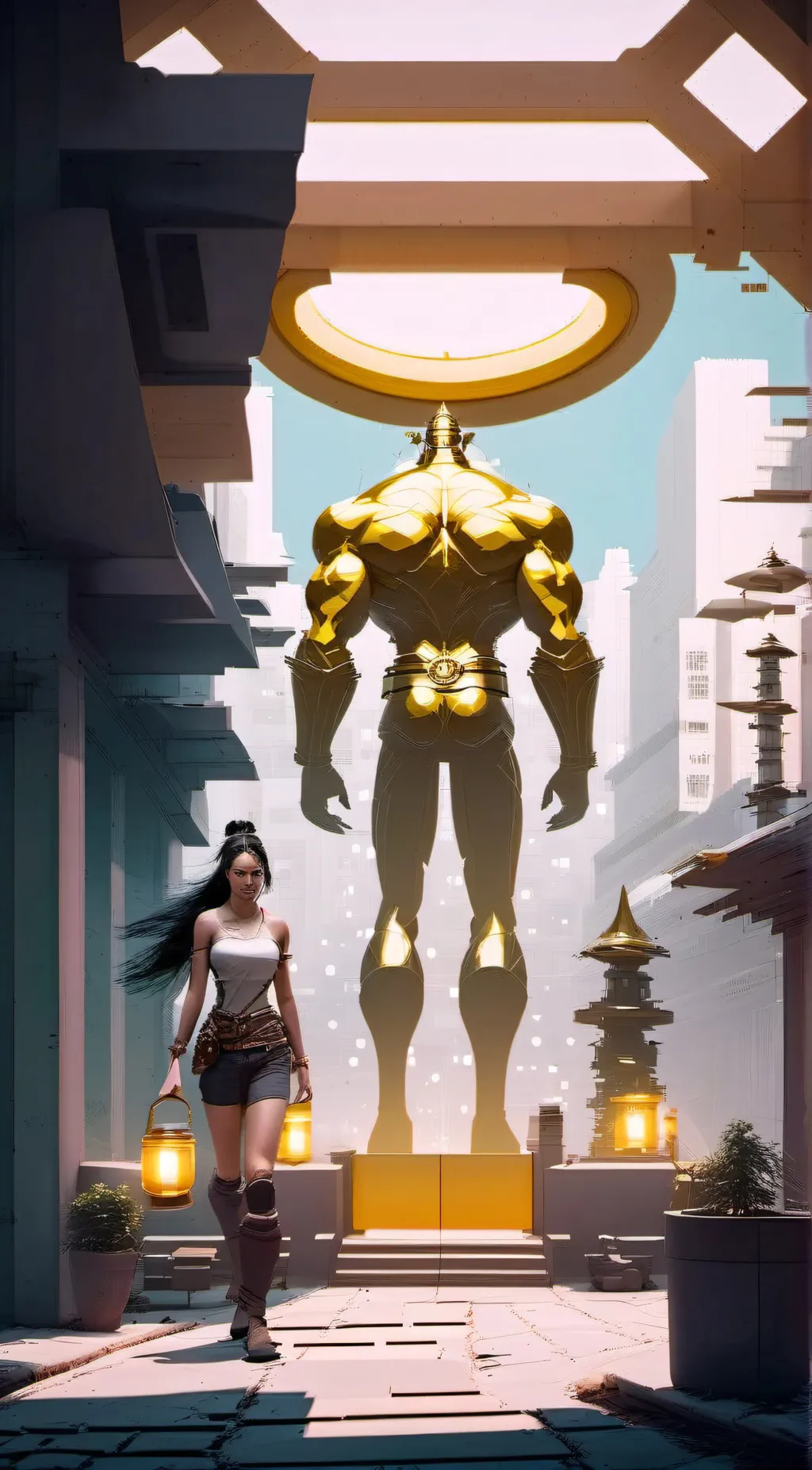 ai character: CITY OF LIGHTS background