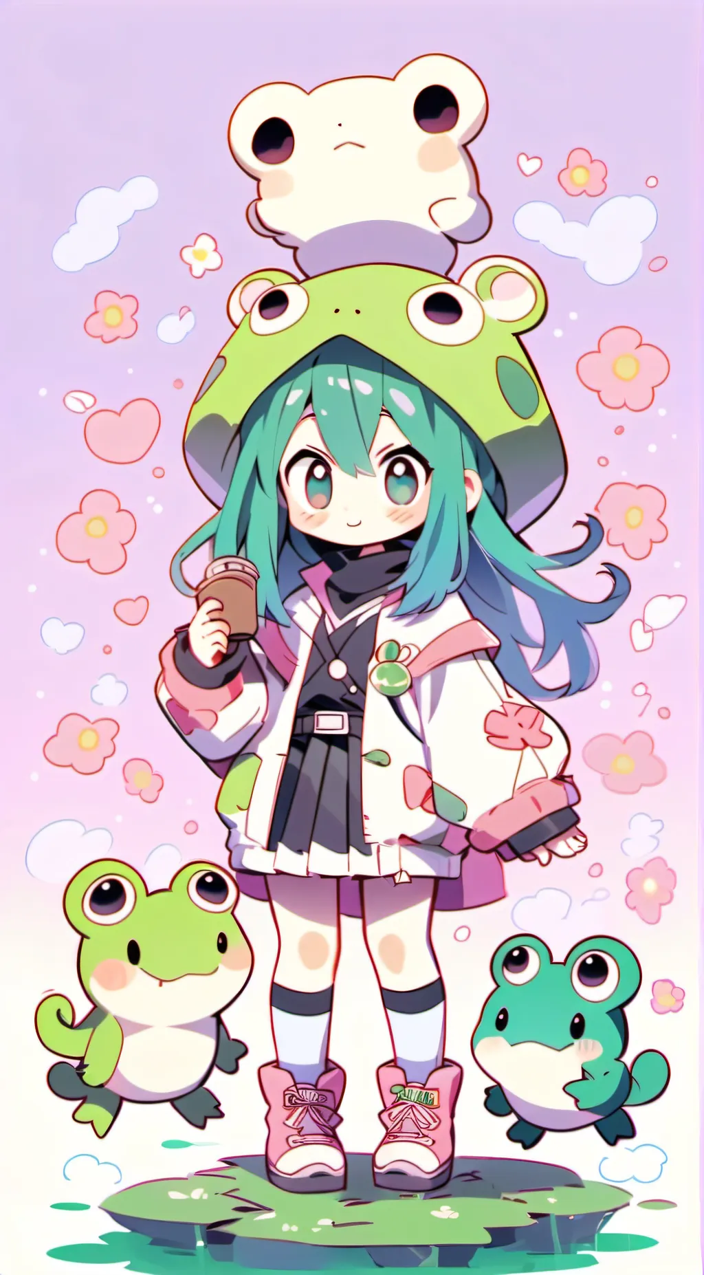 ai character: tsuyu asui  background