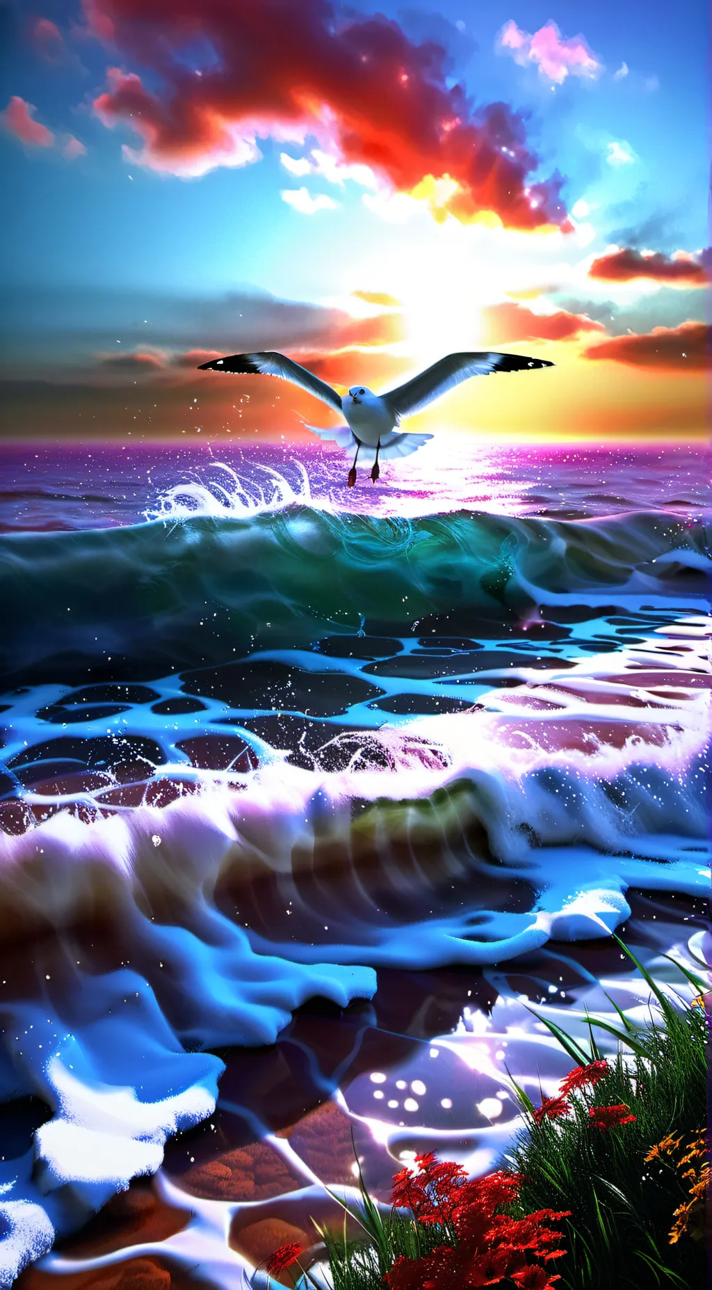 ai character: Beach background