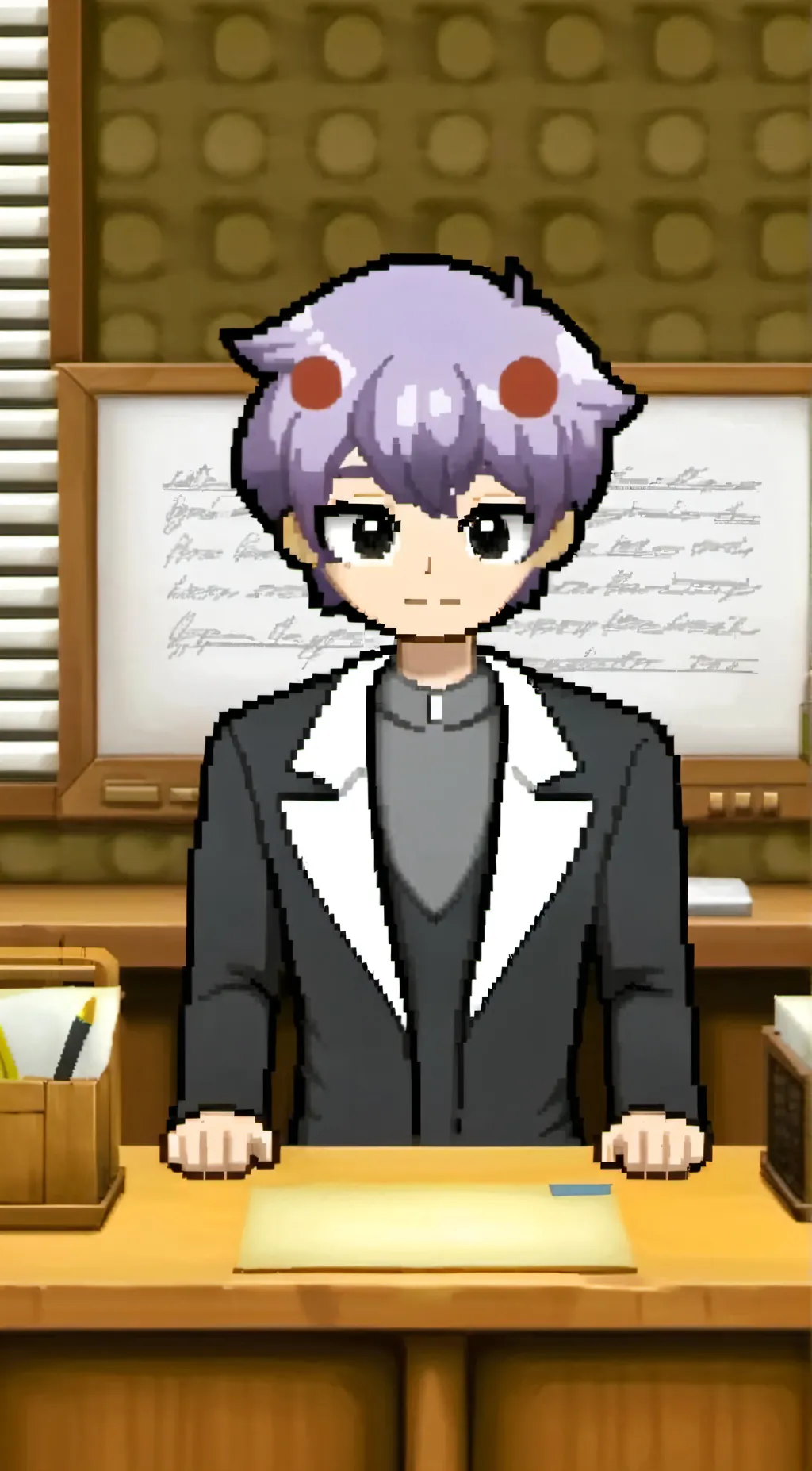 ai character: coral background