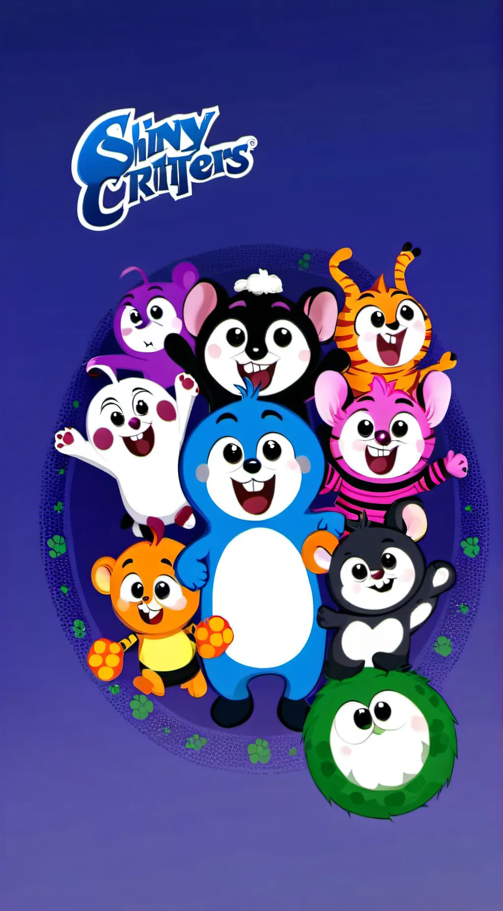 ai character: Smiling critters  background