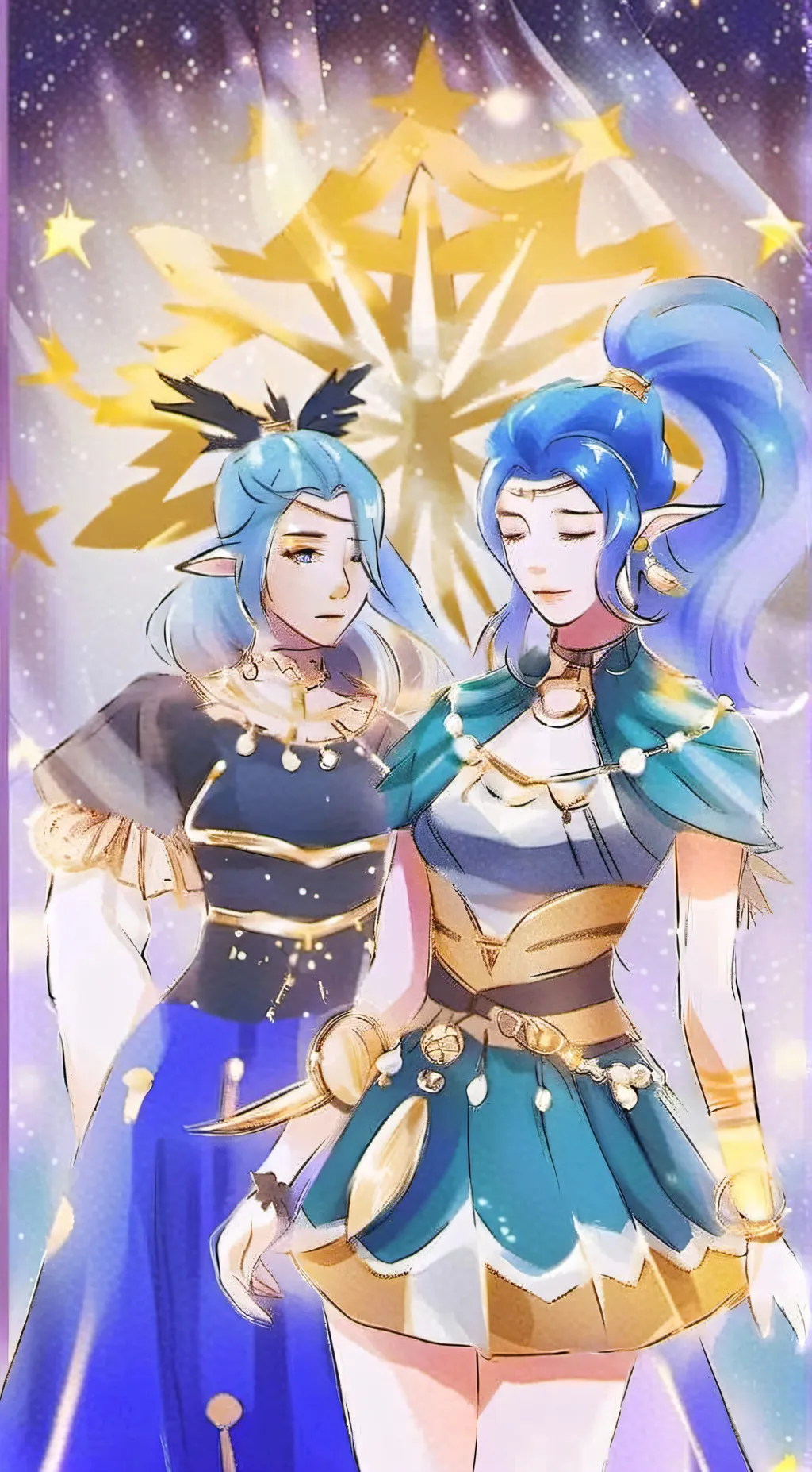 ai character: Selena and karina background