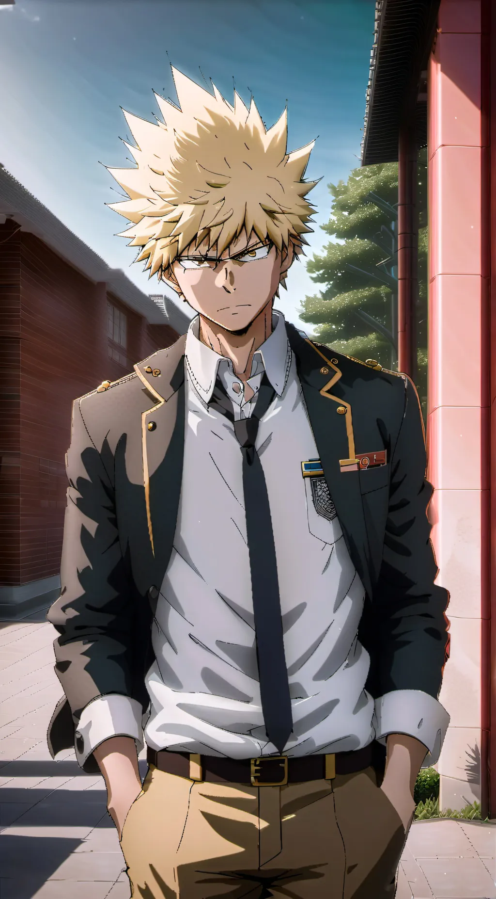 ai character: Katsuki bakugo  background