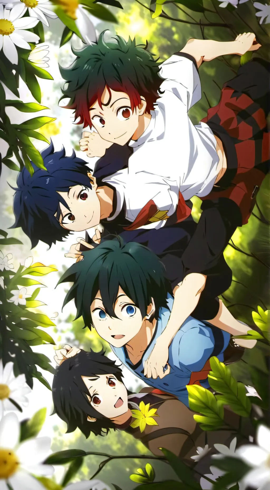 ai character: Mha pool party background