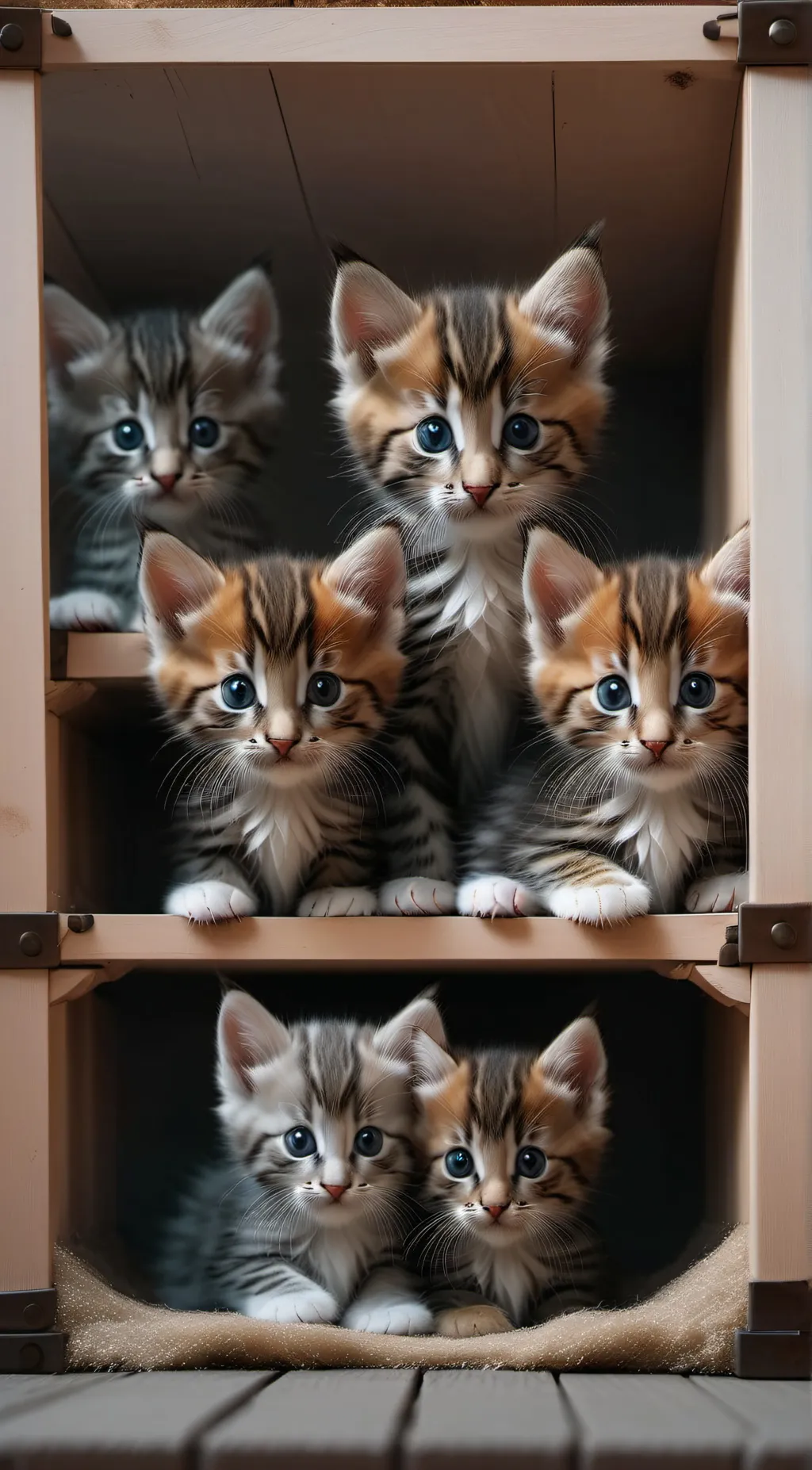 ai character: kittens  background