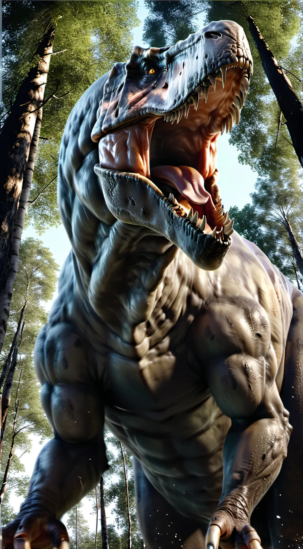 ai character: T-rex family  background