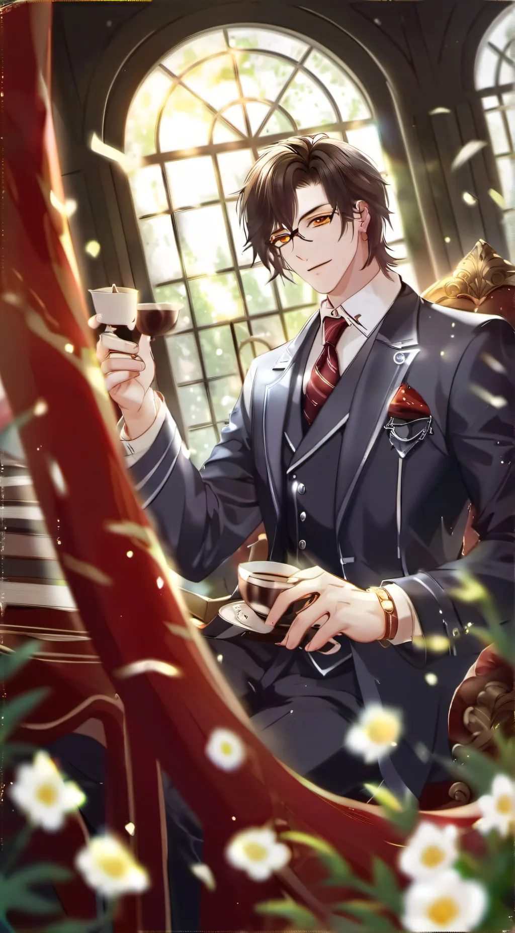 ai character: mr guy bussiness  background