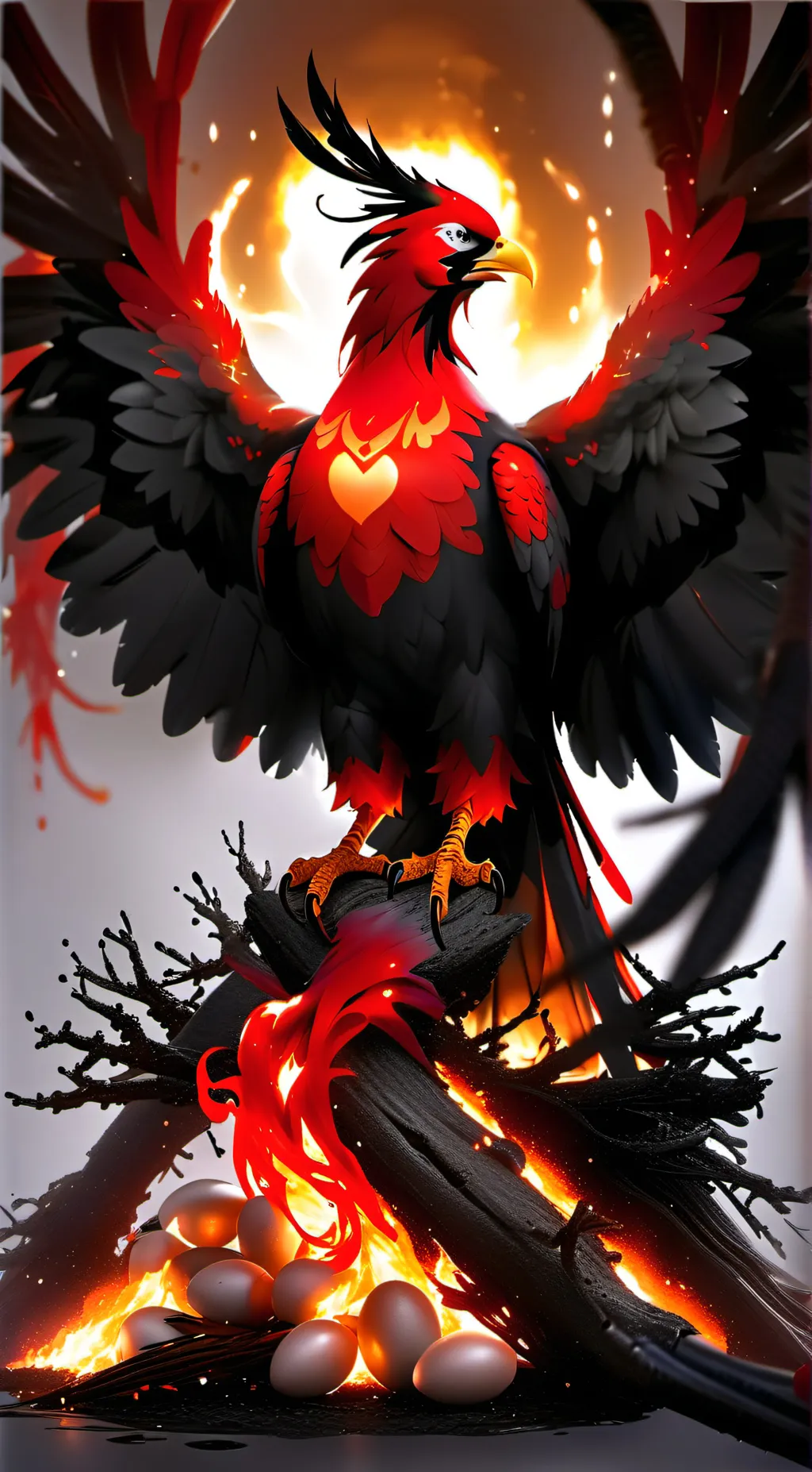 ai character: Phoenix tree background