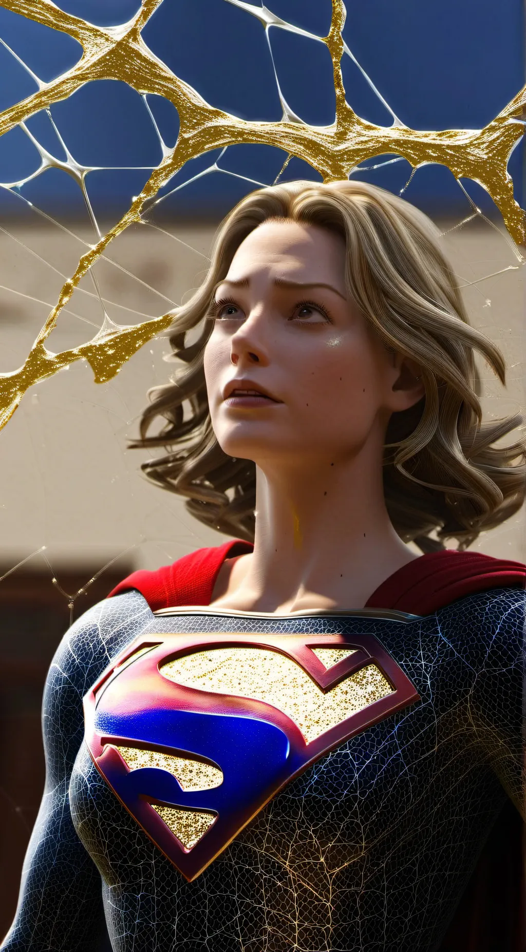 ai character: supergirl and webs background