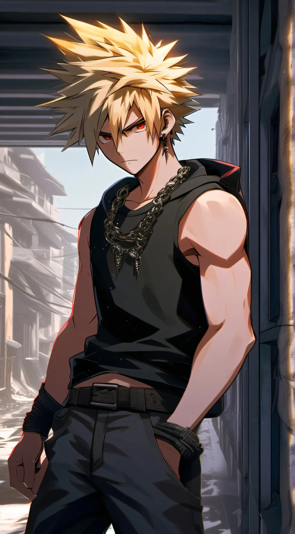 ai character: Bakugo Katsuki background