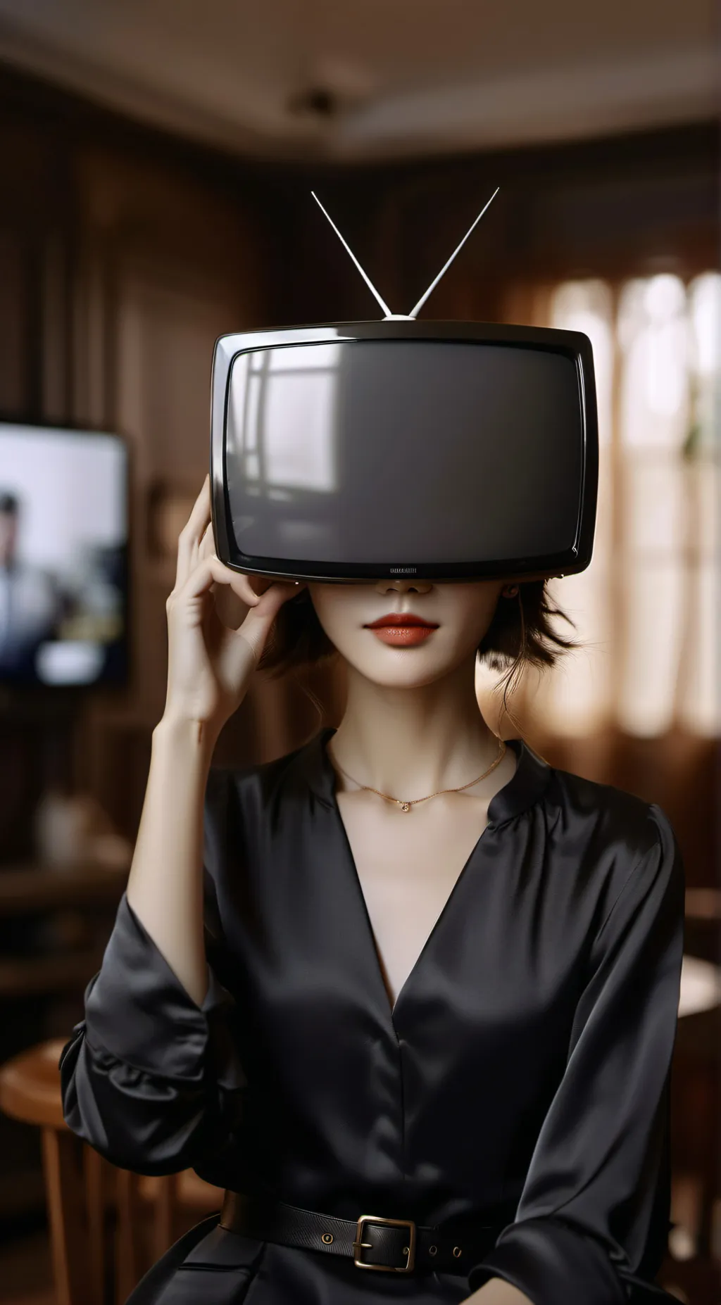 ai character: tv women background