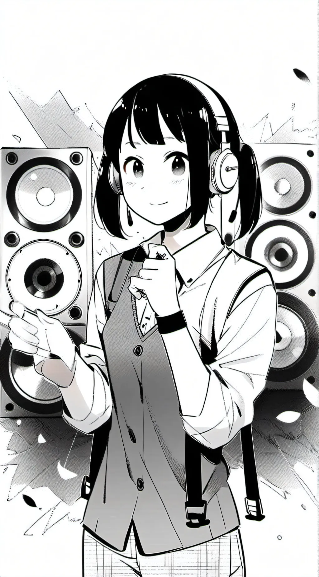 ai character: speaker woman  background