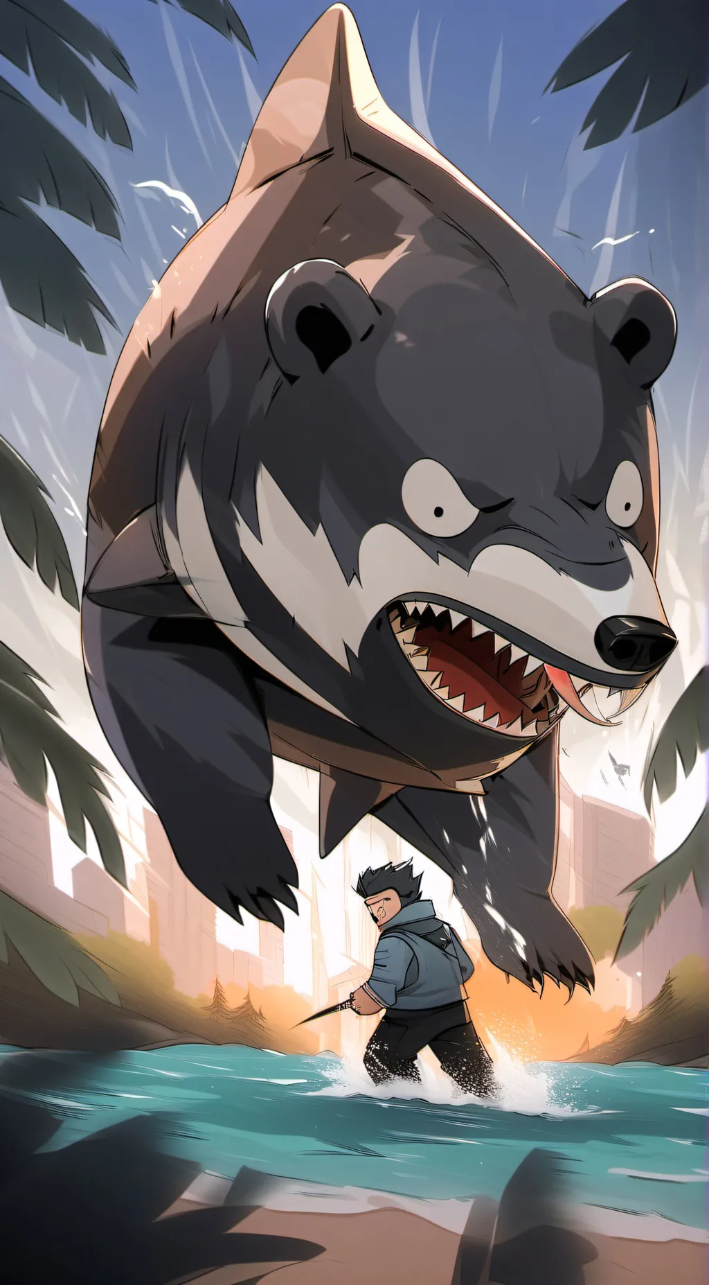 ai character: Bearshark background