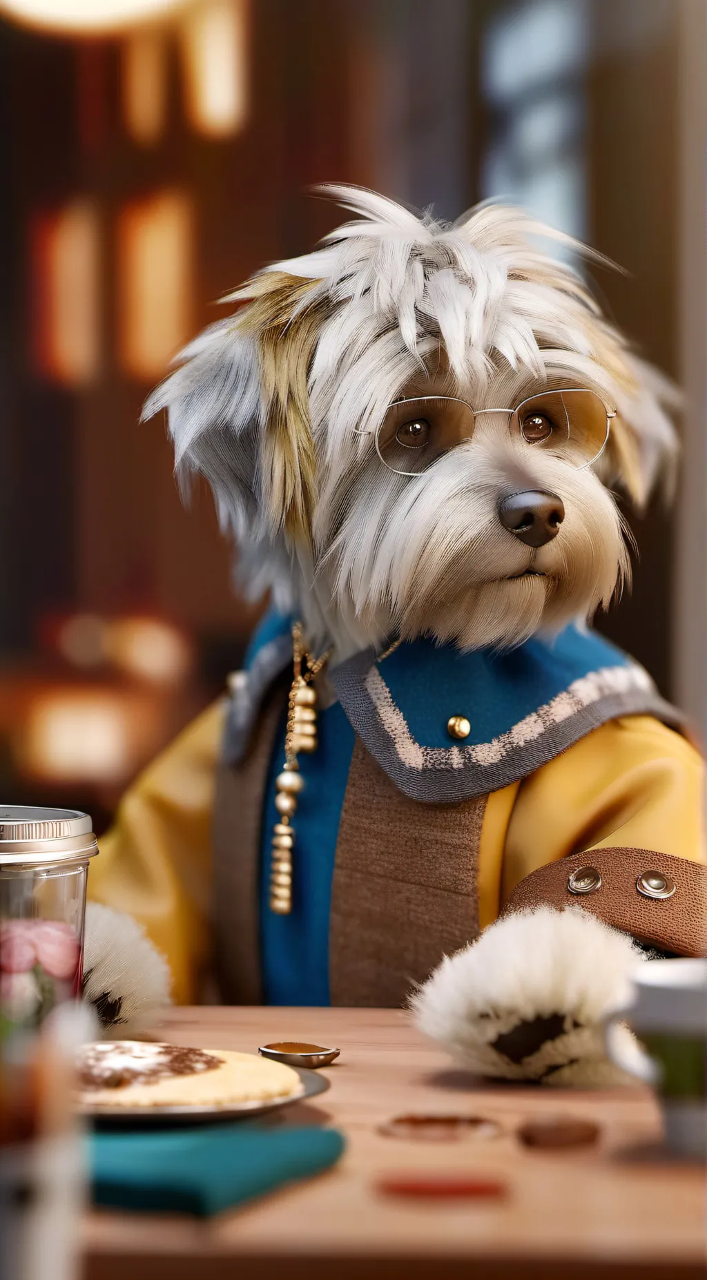 ai character: Candy super preppy background