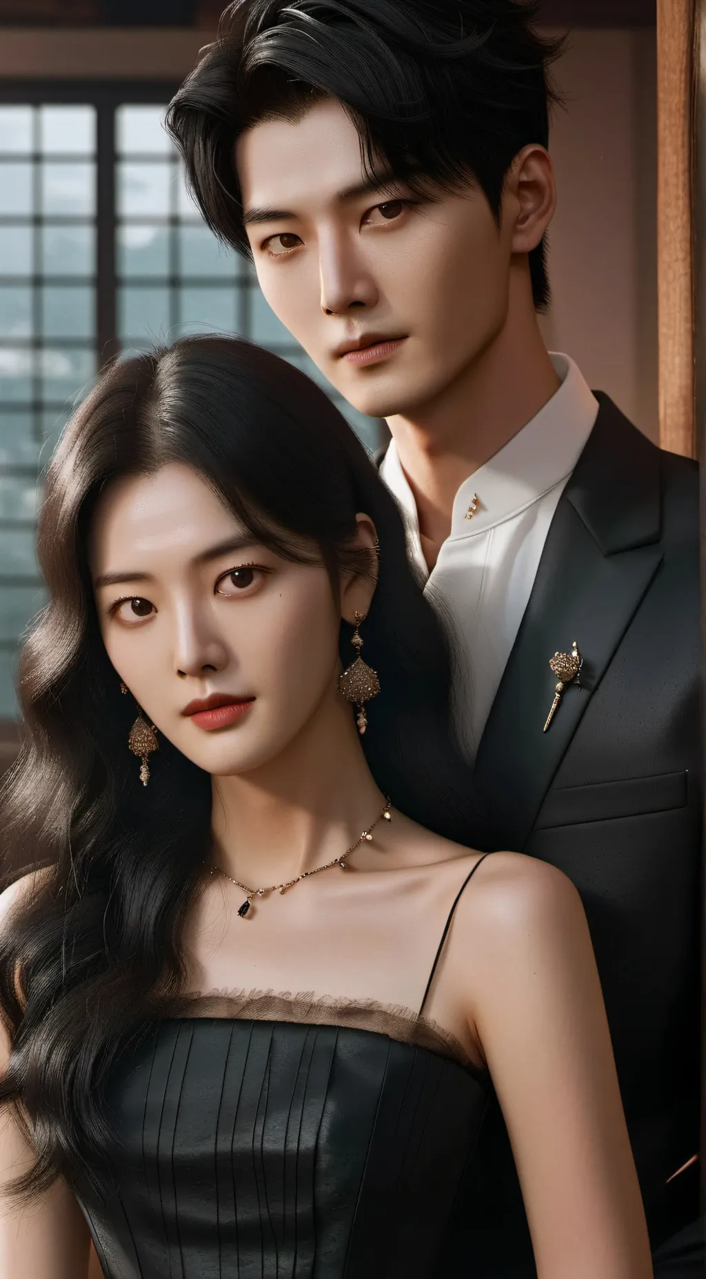 ai character: Seokjin & Jisoo background