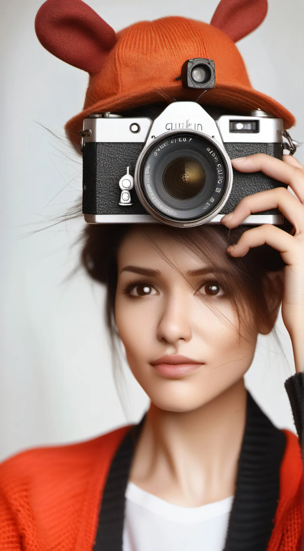 ai character: camera woman  background