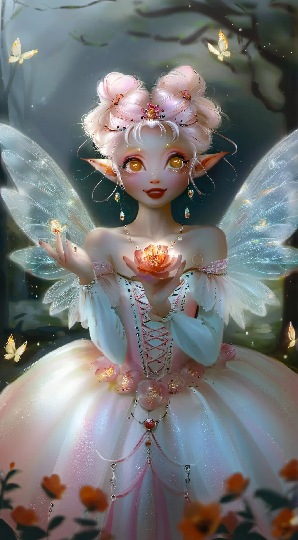 ai character: Princess fairy  background
